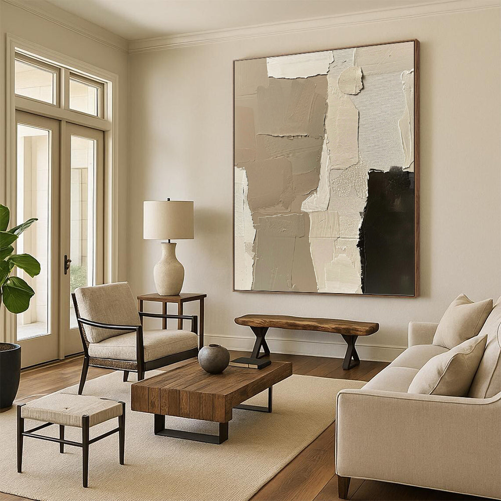 Artfully Engineered Hand - Crafted Textured Canvas Art for Bedroom & Bar DKH1161