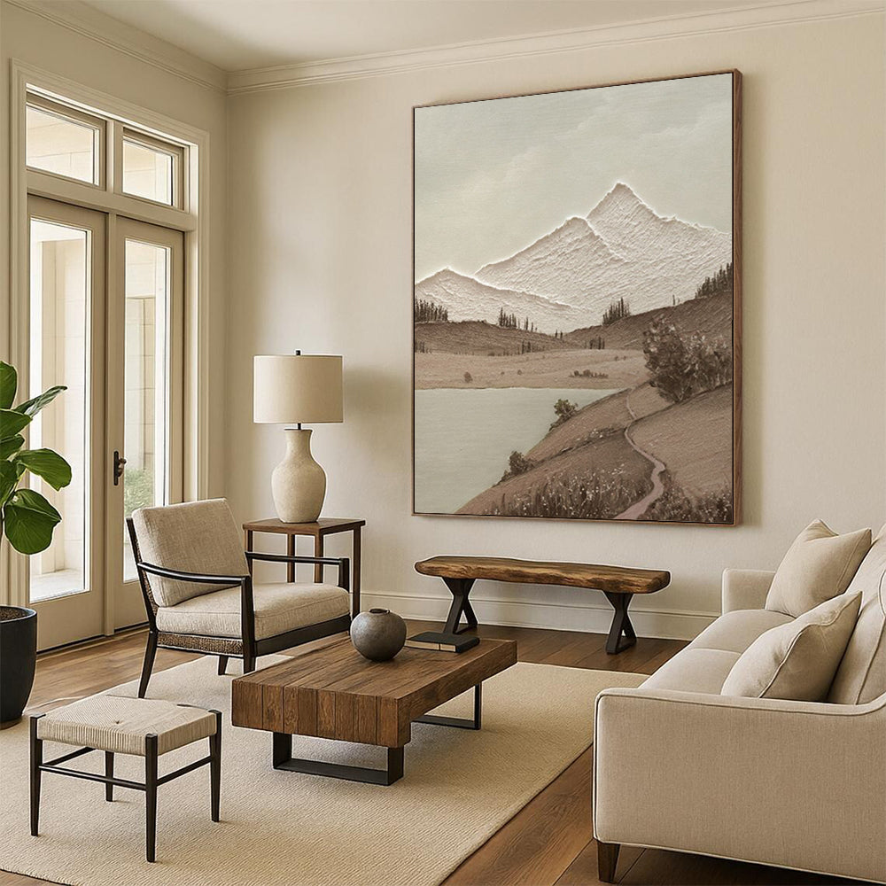 Large-Scale Custom Abstract Paintings: Handmade Textures for Dining Room & Entryway DTP268