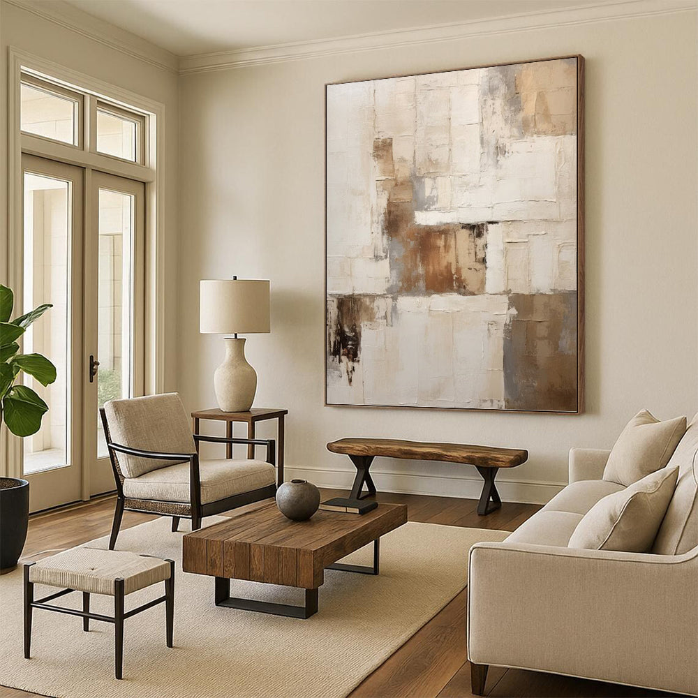 Glorious Hand - Painted Textured Abstract Painting for Living Room & Hotel DKH1310