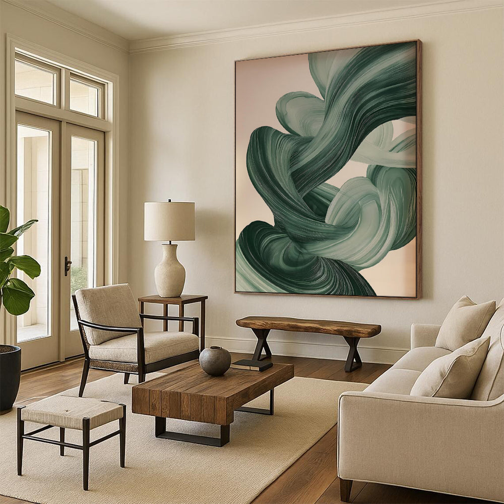 Custom Hand-Painted Abstract Mural for Office & Hotel LargeART1928