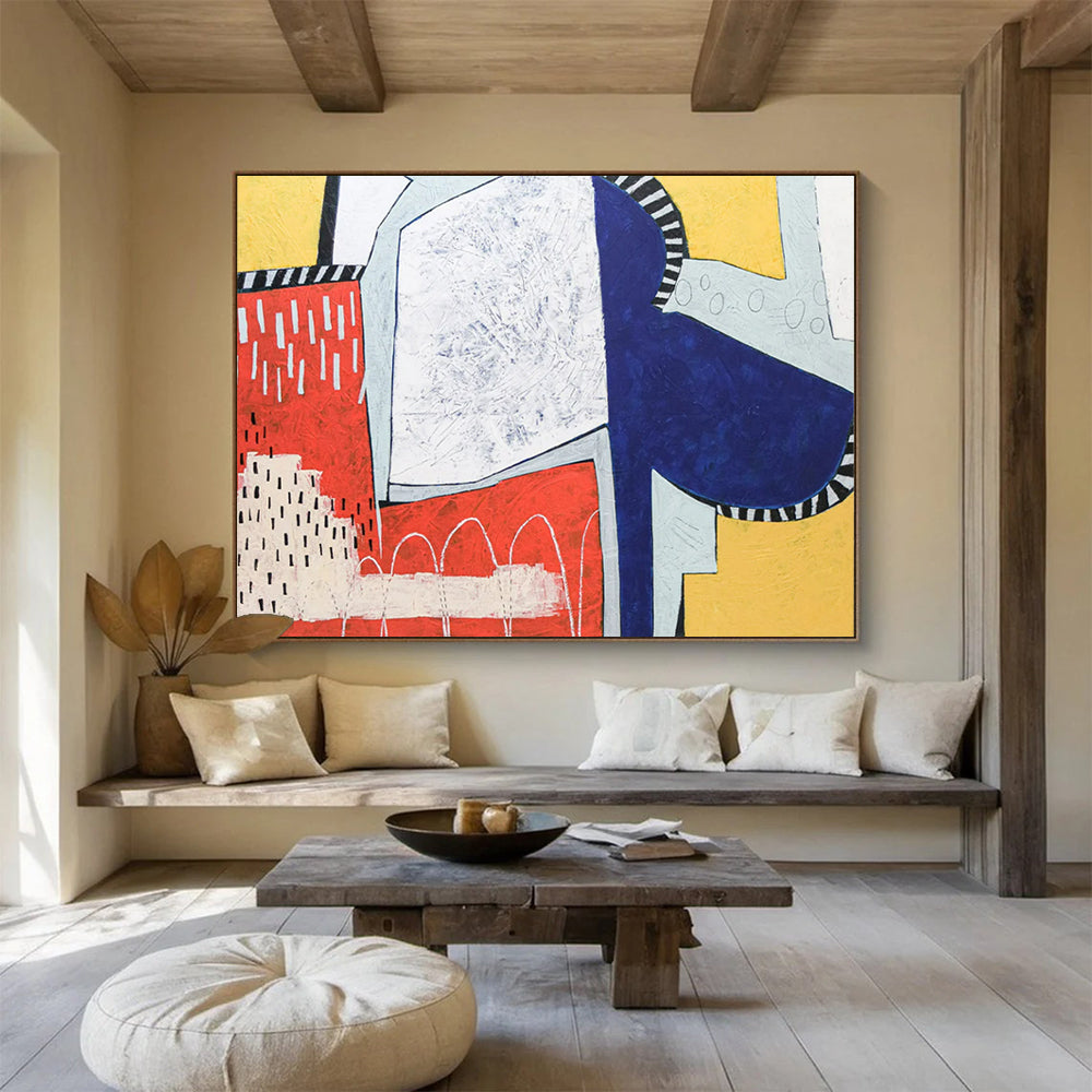 Glowing Luminous Giant Abstract Painting for Hallway & Bar LargeART1804