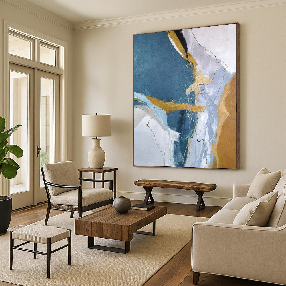 Gigantic-Scale Hand-Painted Abstract Wall Murals for Office & Bar LargeART2332