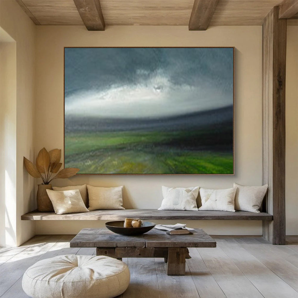 Misty Green Landscape Abstract - Serene Bedroom Escape DLZ005
