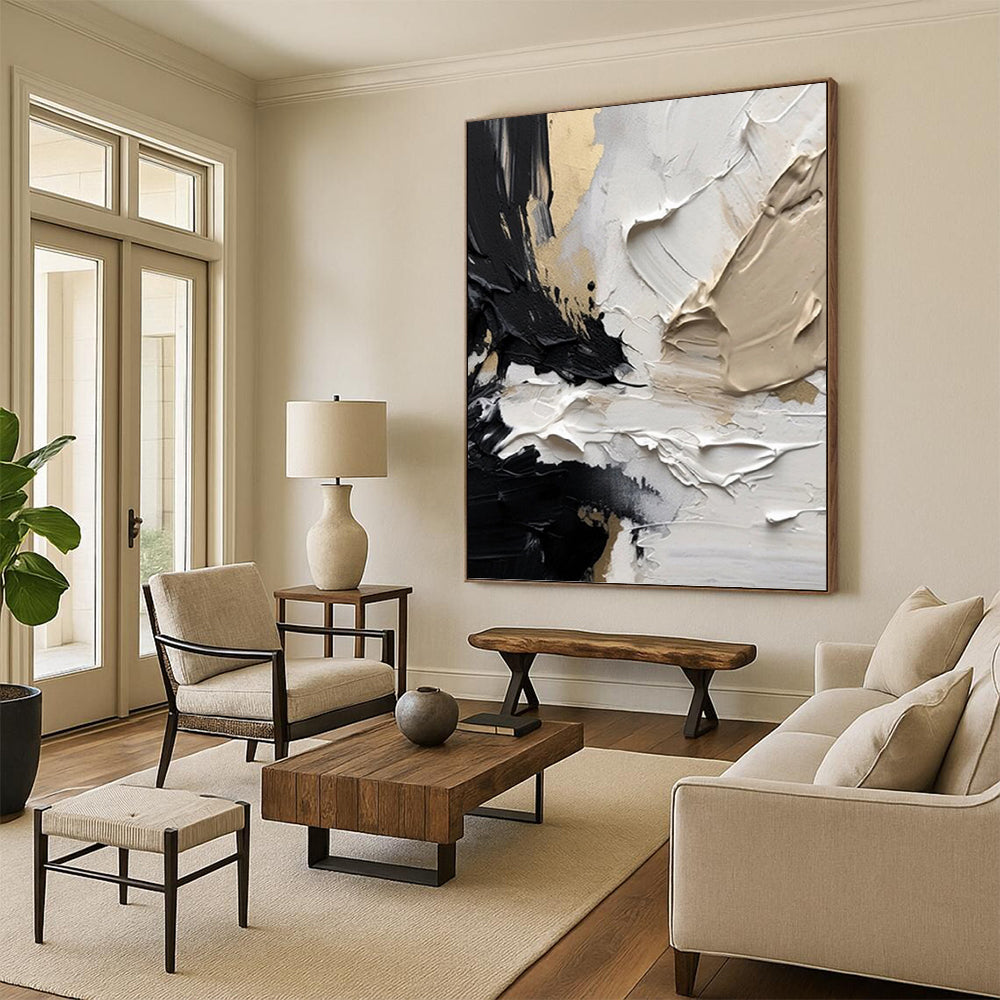 Colossal Custom - Textured Hand - Painted Abstract Canvas for Office & Bedroom DKH1025