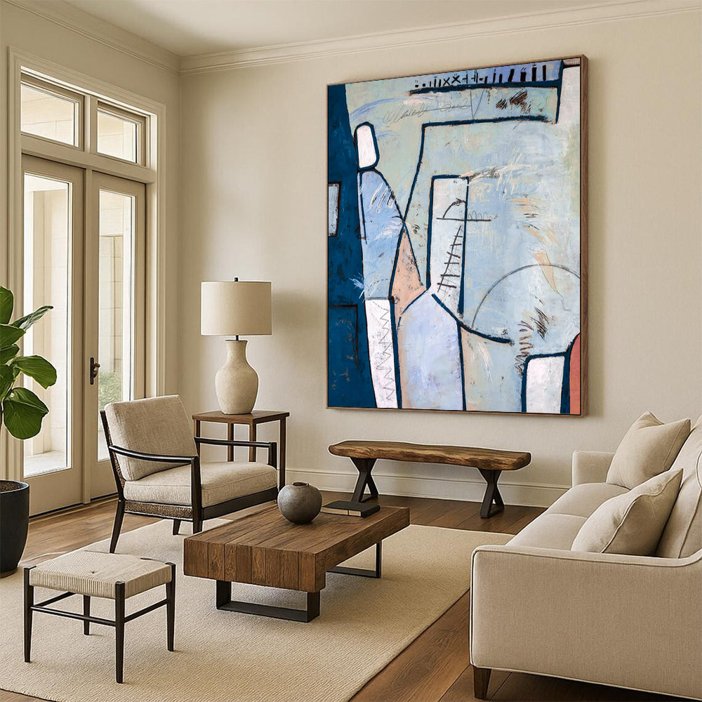 Alluring Huge-Scale Hand-Painted Abstract Art: Elevate Your Office & Living Room LargeART2393