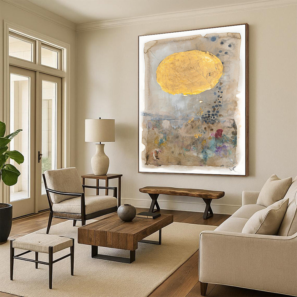 Oversized Hand-Painted Abstract Mural for Office & Entryway LargeART1814
