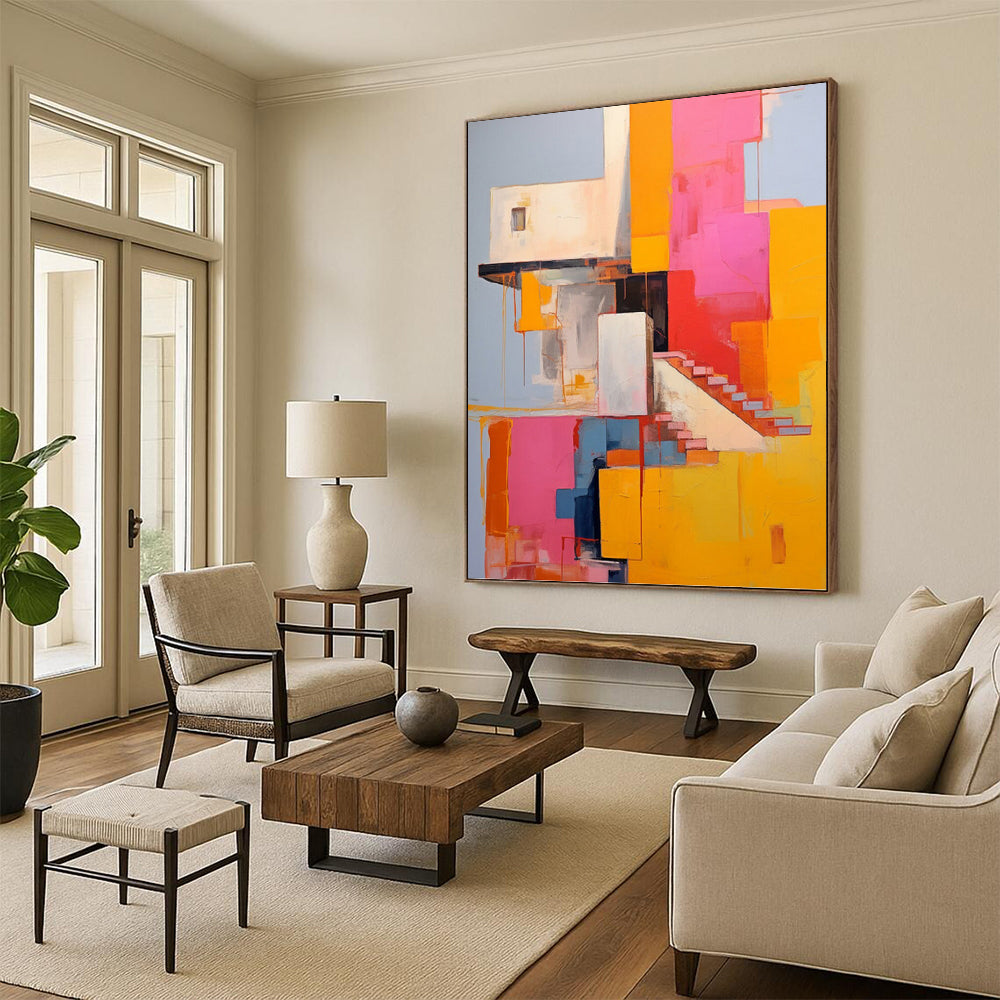 Dazzling Hand - Painted Textured Abstract Art for Office & Hallway DKH1323