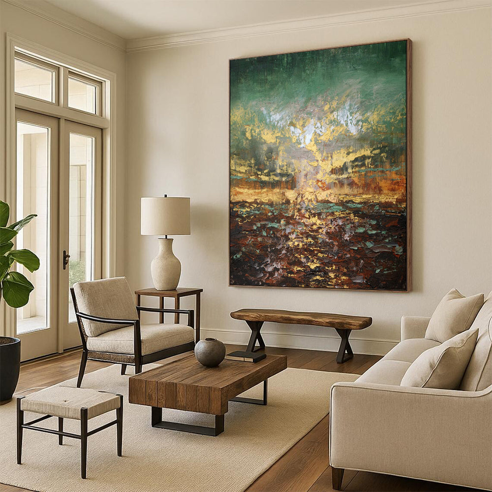 Large-Scale Custom Hand-Painted Abstract Art for Bedroom & Hotel LargeART1942