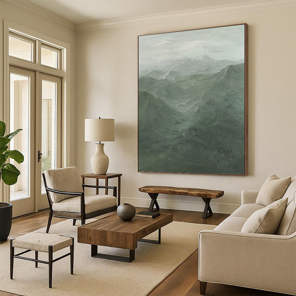 Colossal - Dimensioned Hand - Painted Custom Abstract Tapestry (with Lush Textures), for Arranging in Dining Room and Hotel Lobby DKH1497