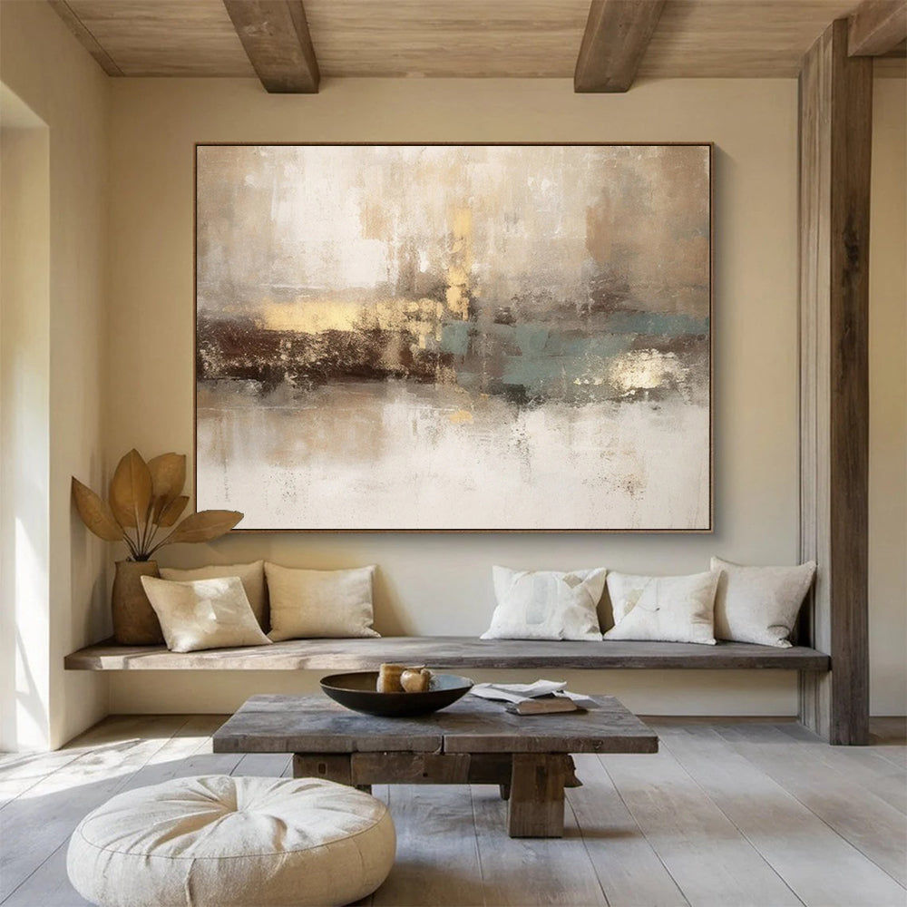 Warm Tones Abstract - Cozy Living Room Charm DLZ070