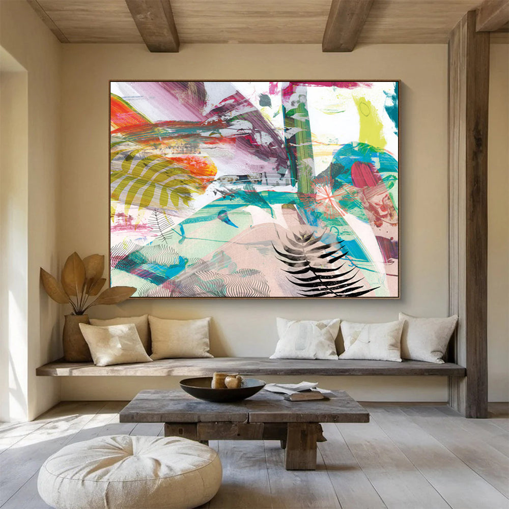 Vibrant Tropical Collage - Lively Dining Room Accent DLZ118