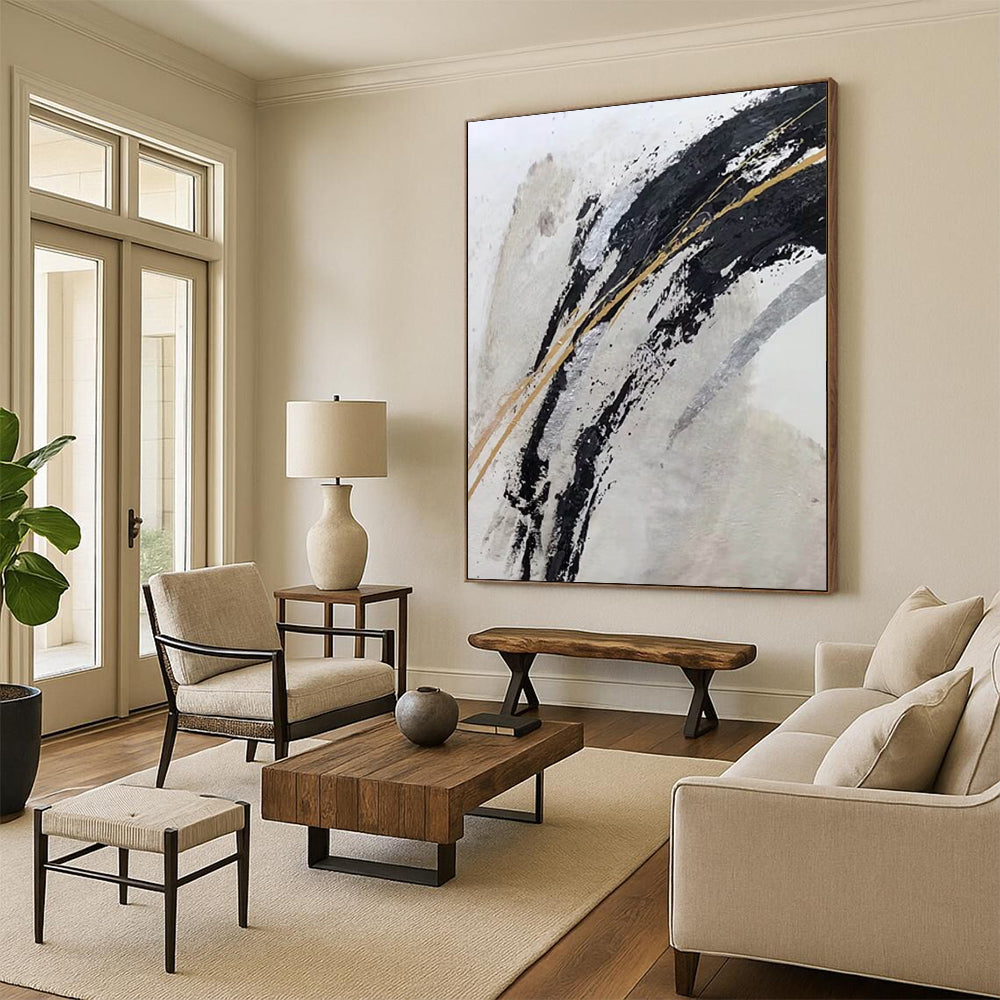Hand-Painted Large Abstract Creations: Textured Styles for Bar & Hotel DTP249