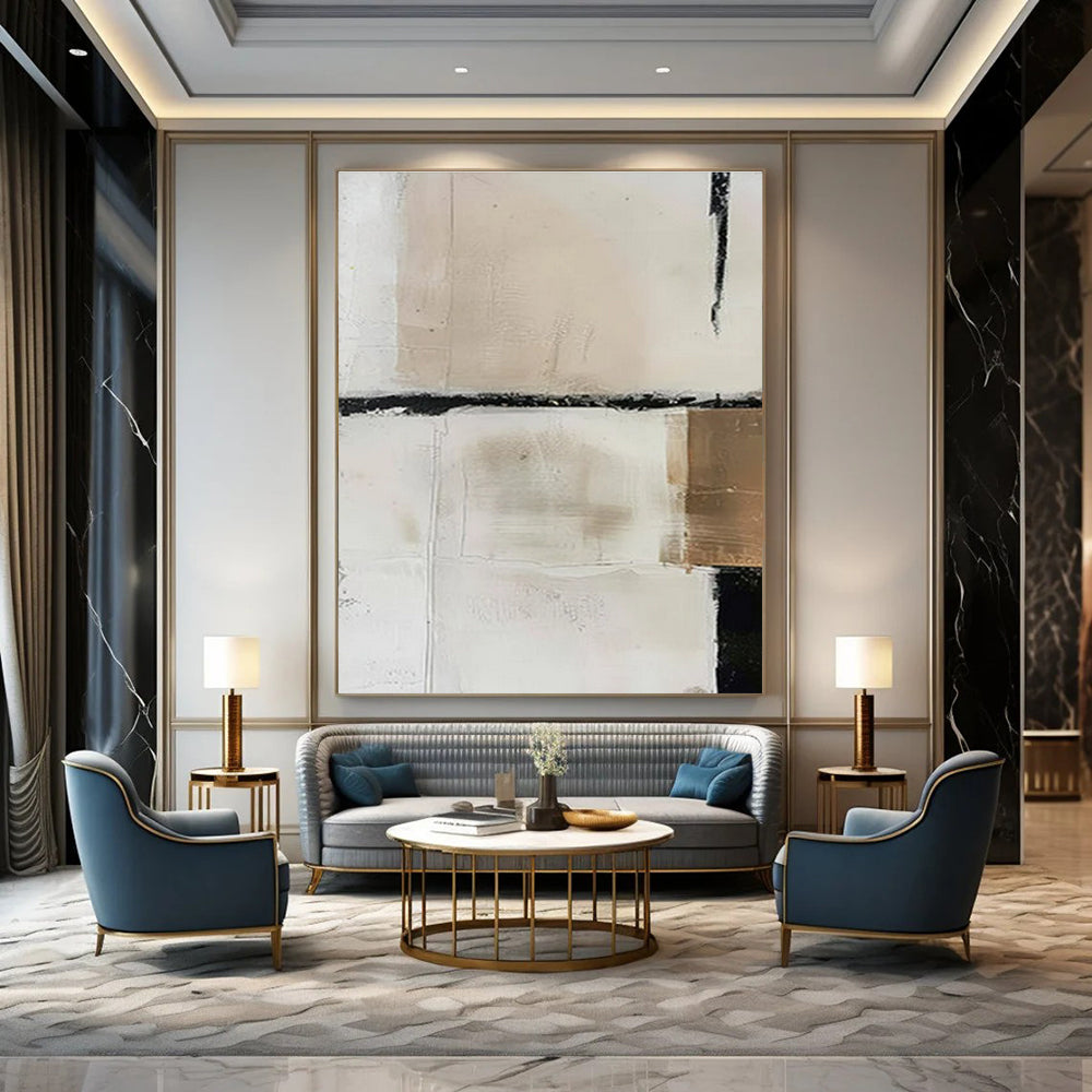 Hand-Painted Bespoke Abstract Canvas for Dining Room & Hotel LargeART1475