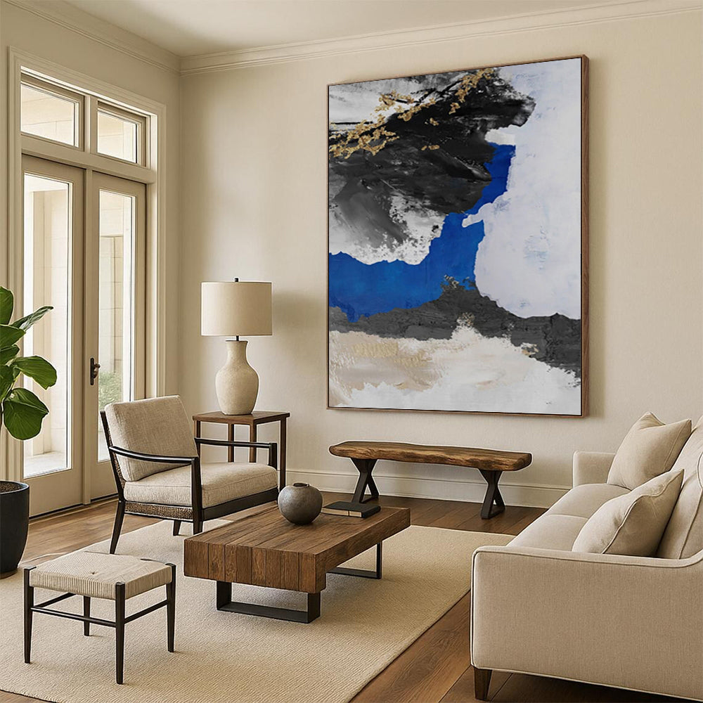 Immense Hand - Painted Textured Abstract Painting for Airport Terminal & Train Station DKH1231
