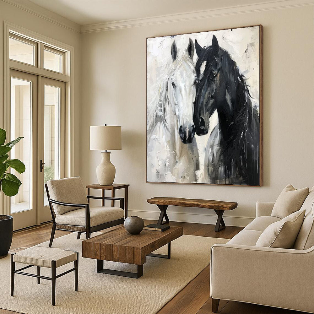 Hand-Painted Large-Scale Textured Abstract Canvas Art for Office & Dining Room LargeART2122