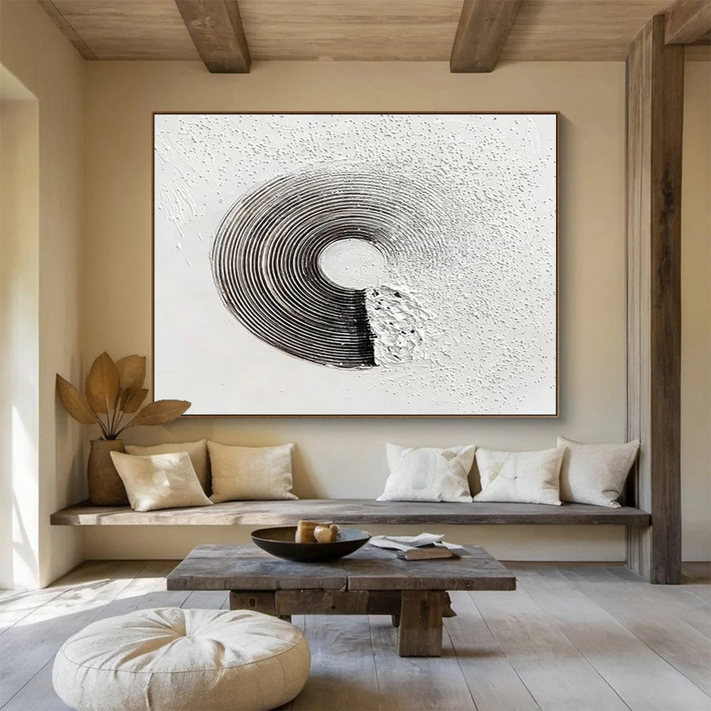 Ethereal & Elegant Hand - Painted Textured Abstract Canvas for Bar & Office DKH645