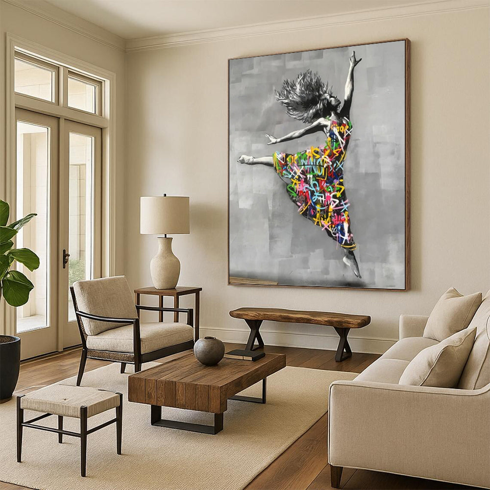 Sky - Piercing Vertical Hand - Painted Custom Abstract Masterwork with Geode Textures, for Bedroom and Dining Room DKH1605