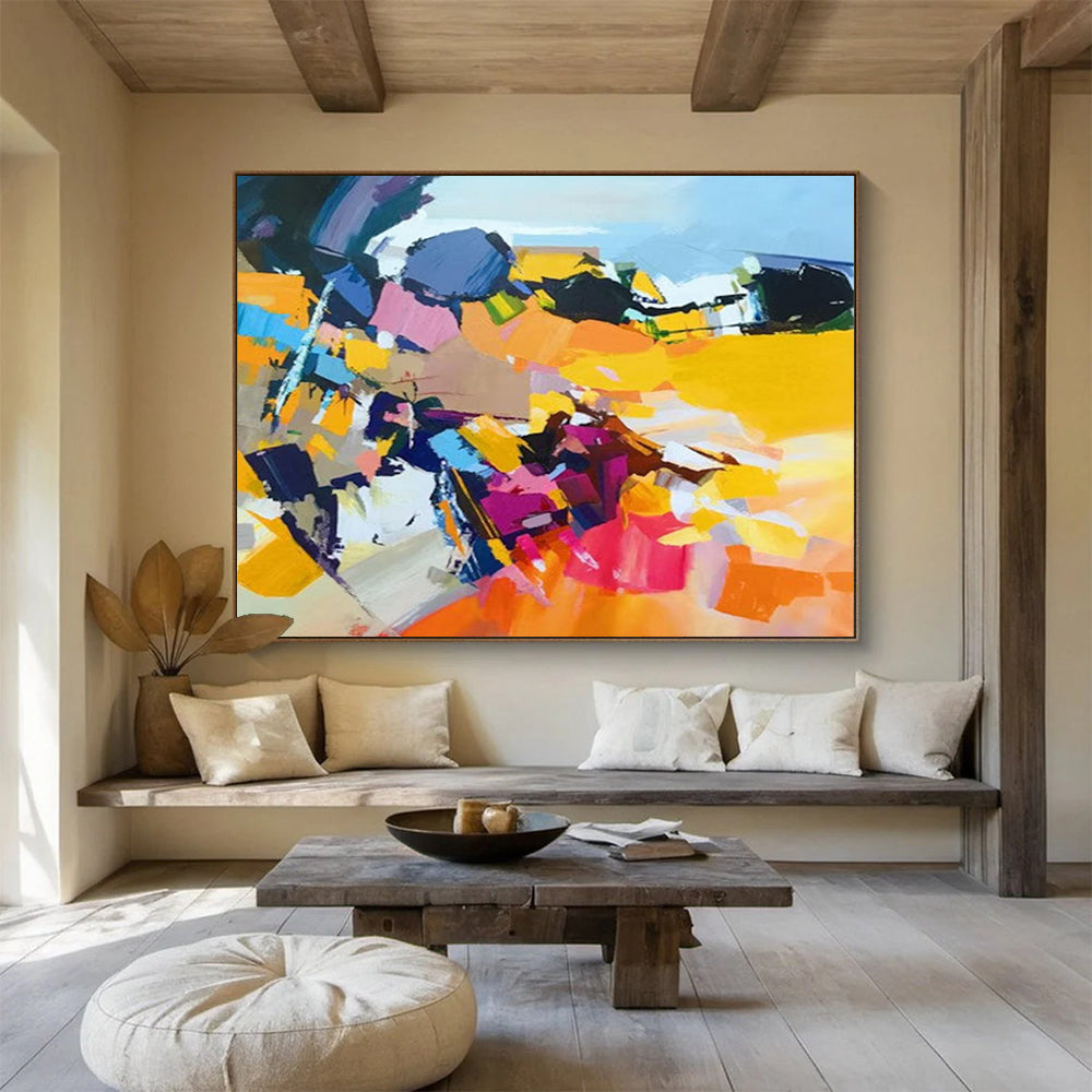Bold Color Block Abstract - Modern Living Room or Office Statement DLZ187