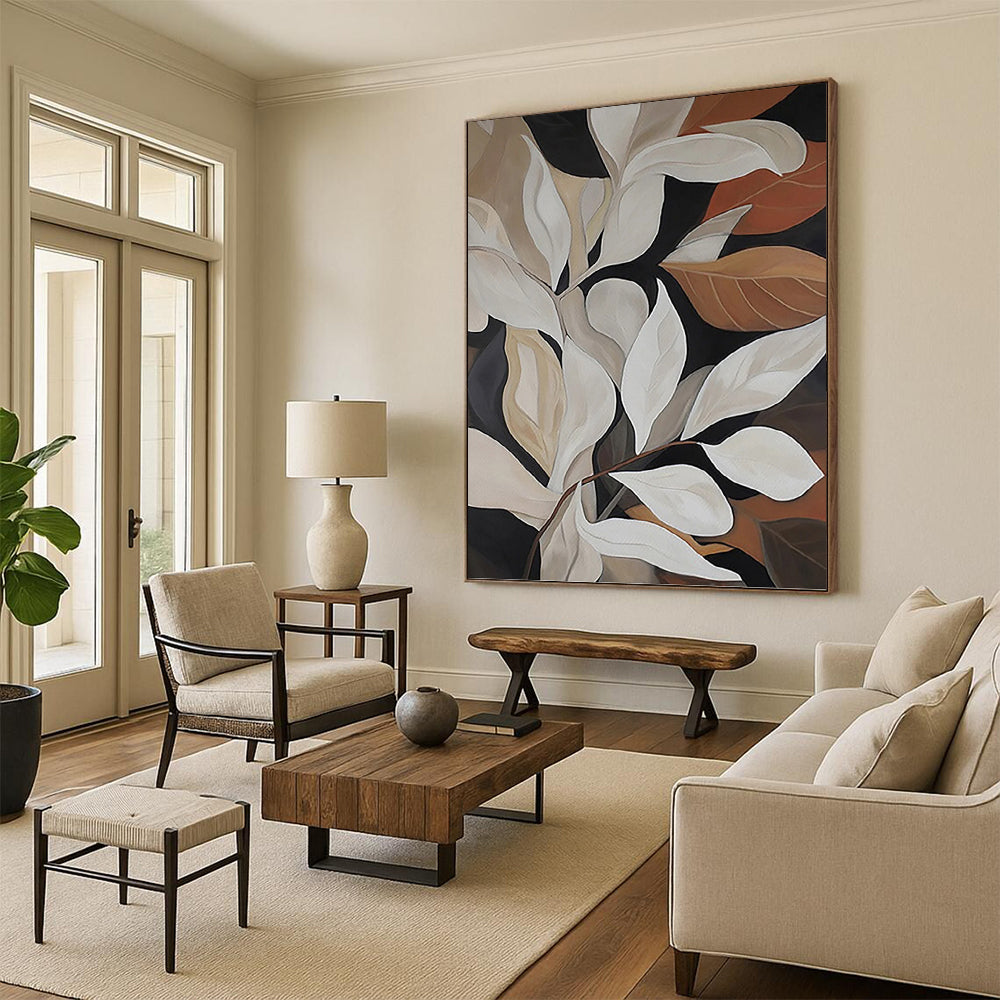 Expertly Conceived Hand - Rendered Textured Canvas Painting for Hallway & Bar DKH1125