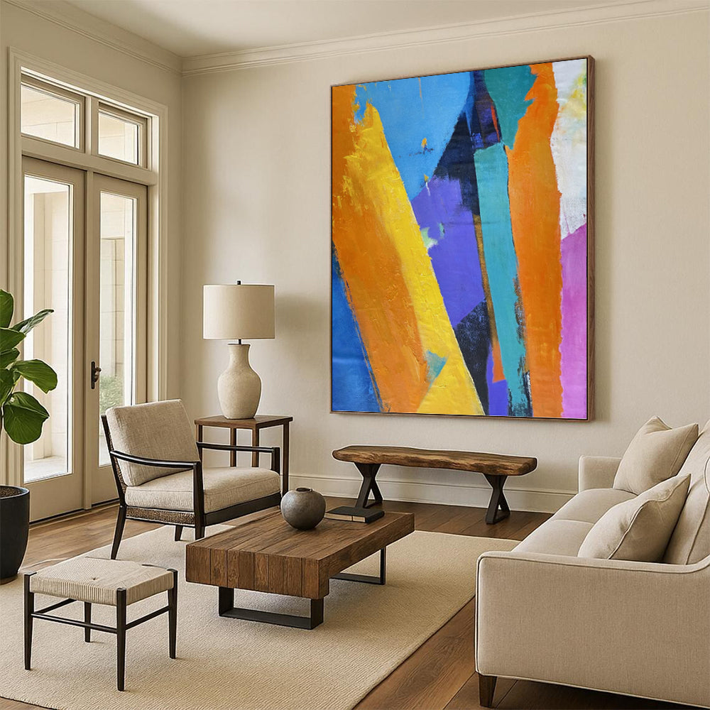 Energetic Hand - Painted Textured Abstract for Office & Bedroom DKH1343