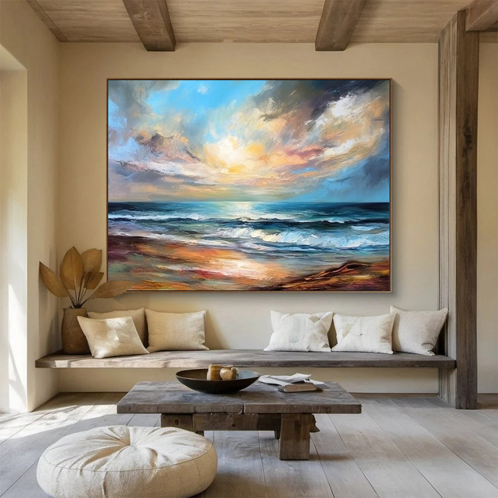Massive Hand-Painted Abstract Art for Hotel Lobby & Entryway LargeART1511