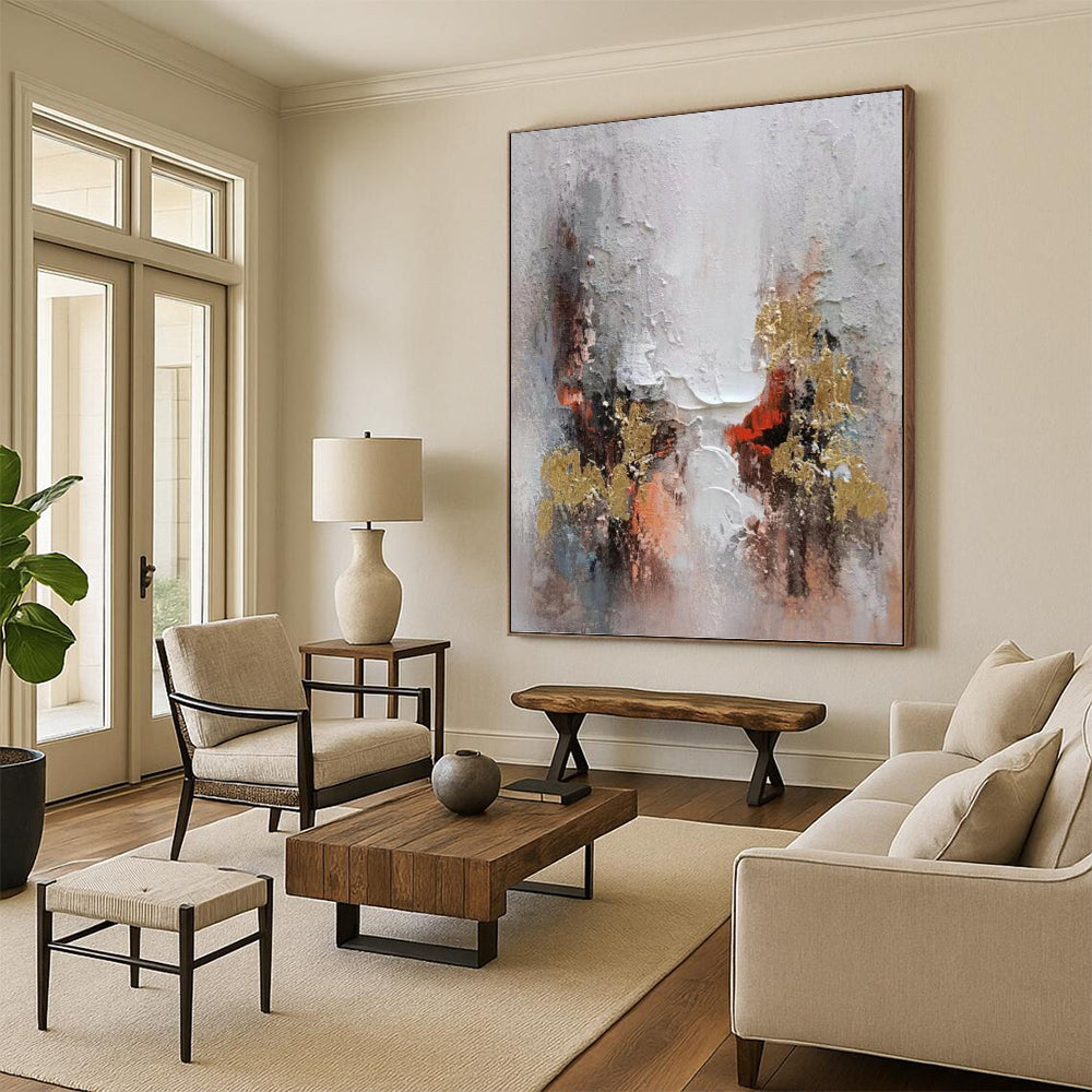 Designer - Driven Style: Hand - Crafted Textured Canvas Painting for Dining Room & Hallway DKH1168
