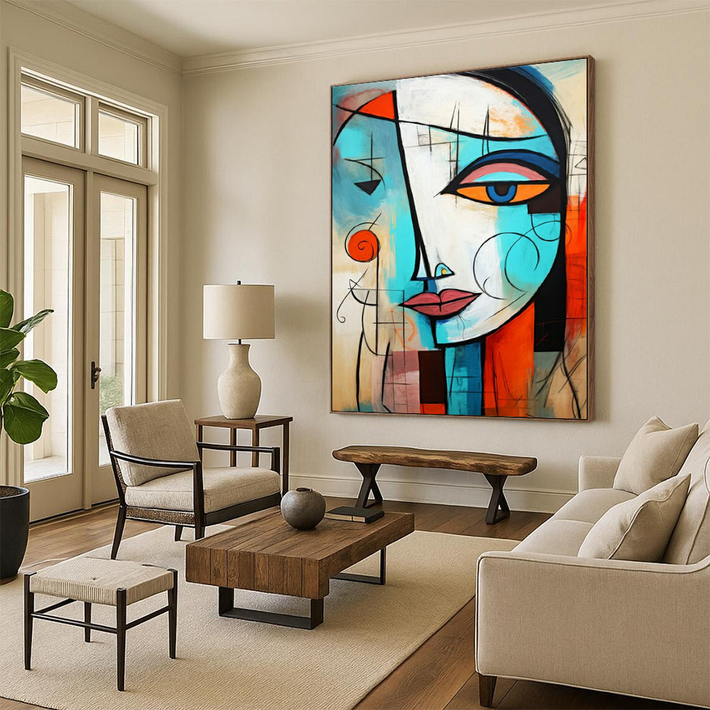Expansive Hand-Painted Abstract Artworks for Bedroom & Kids' Room LargeART2213