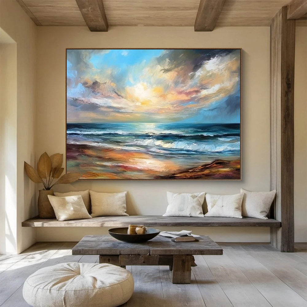 Peaceful Large - Format Abstract Painting for Bedroom & Hallway LargeART1595