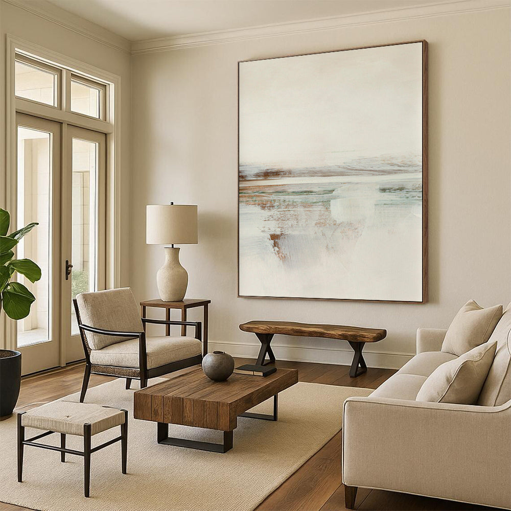 Custom Handmade Abstract Paintings: Big Sizes, Textured Details for Bedroom & Hallway DTP225