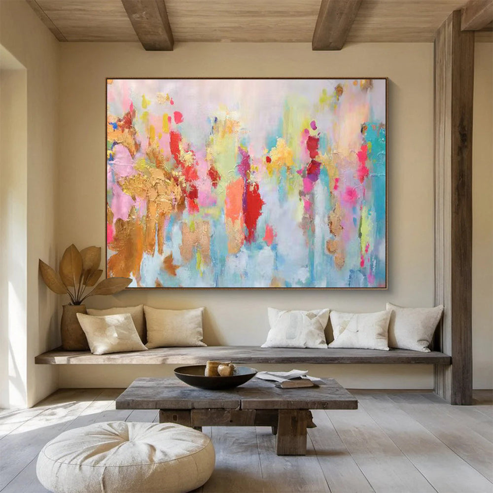 Captivating Hand - Painted Textured Abstract Wall Art for Dining Room & Bedroom DKH643