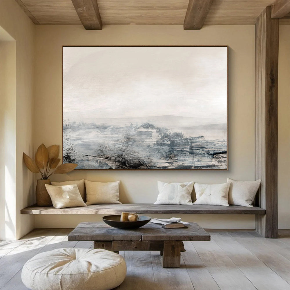 Misty Landscape Abstraction - Oversized Dreamy Living Room Decor DLZ136
