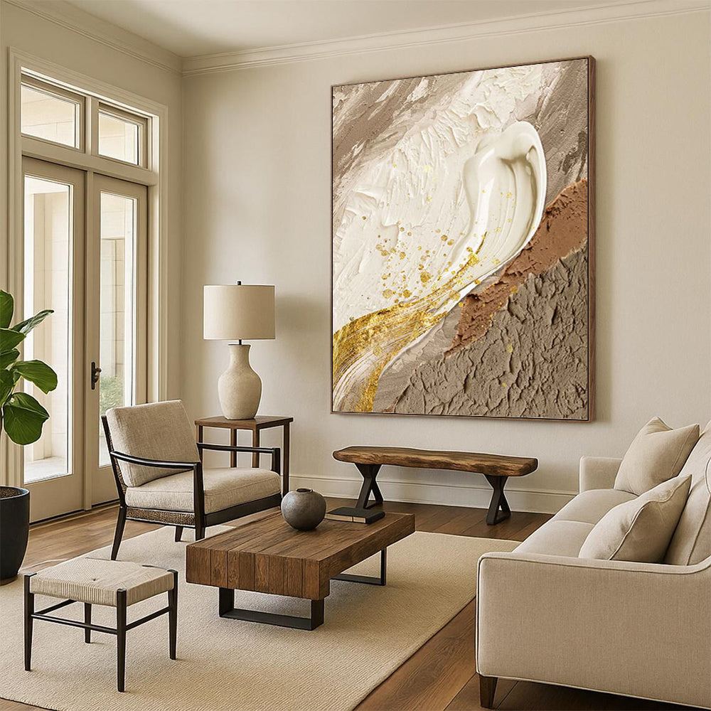 Mammoth - Scale Hand - Painted Textured Custom Abstract Artwork, for Bar and Hotel DKH1487