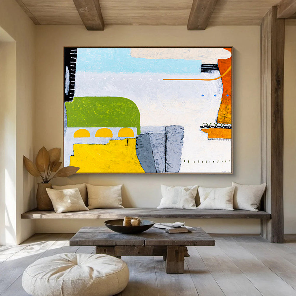Large - Format Hand - Painted Abstract Painting for Entryway & Bedroom DKH545