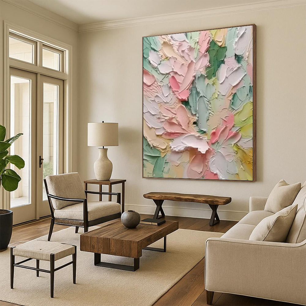 Elegant Hand - Painted Textured Abstract Canvas for Hallway & Living Room DKH1397