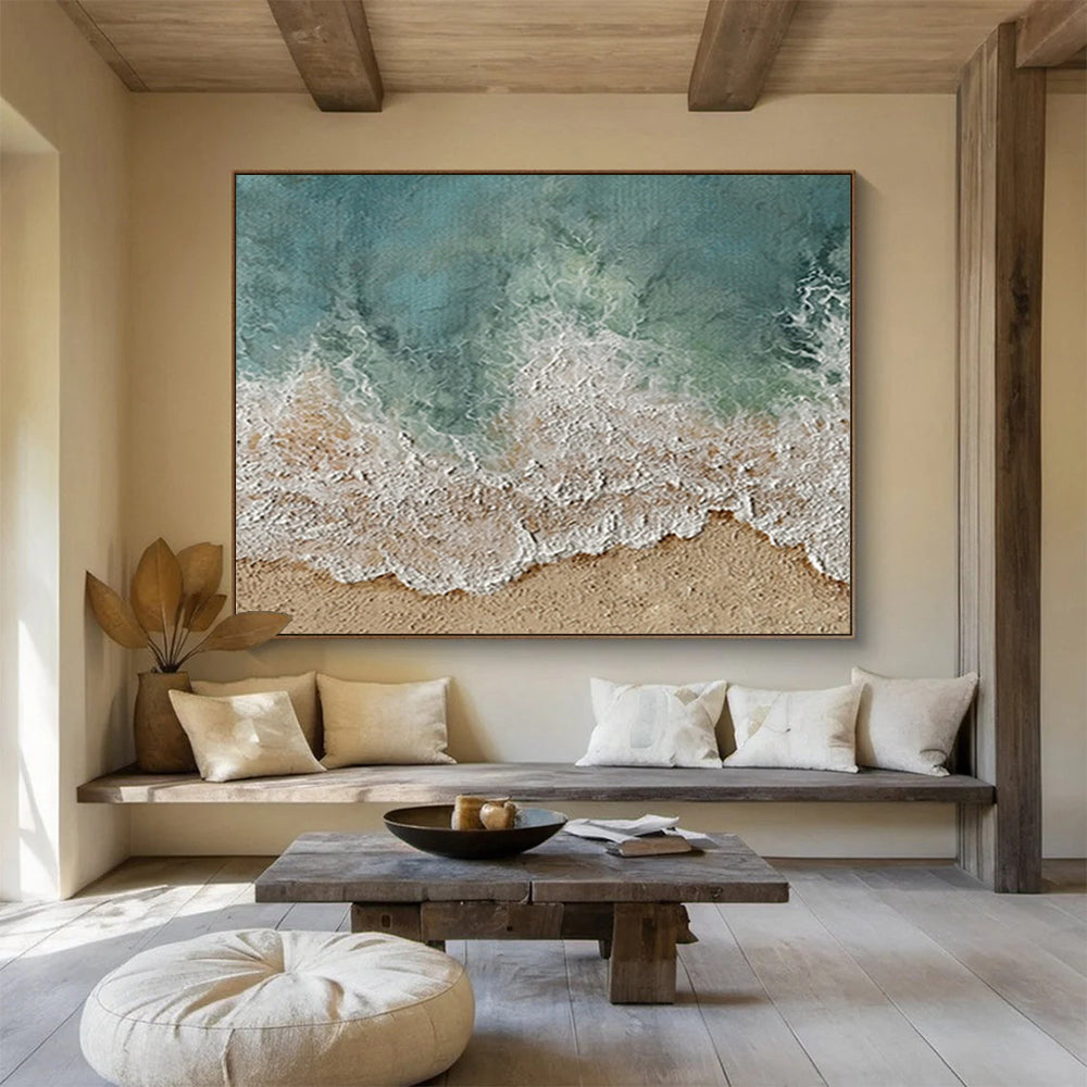 Aerial Beach View - Coastal Living Room or Bedroom Art DLZ252