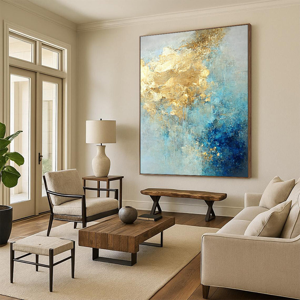 Vast - Span Hand - Painted Textured Custom Abstract Creation for Bedroom and Hotel DTP071