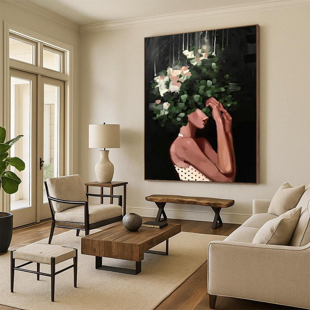 Handmade Big-Scale Abstract Art: Textured Details for Hotel & Entryway DTP323