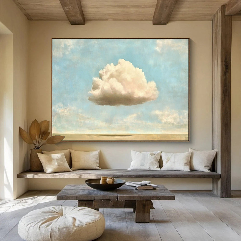 “Lonely Cloud” - Blue, White, Cloud, Landscape Painting On Canvas HB0753