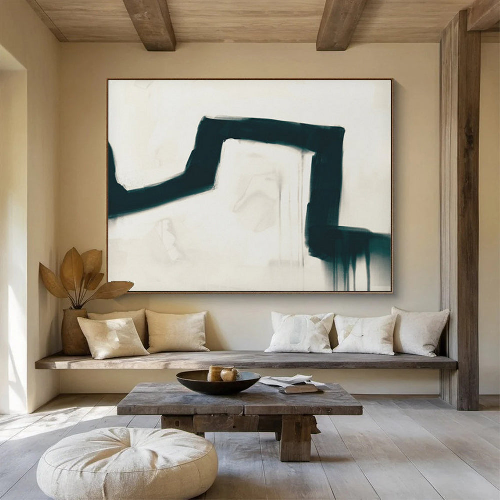 Dramatic Black Stroke - Edgy Entryway Art DLZ115