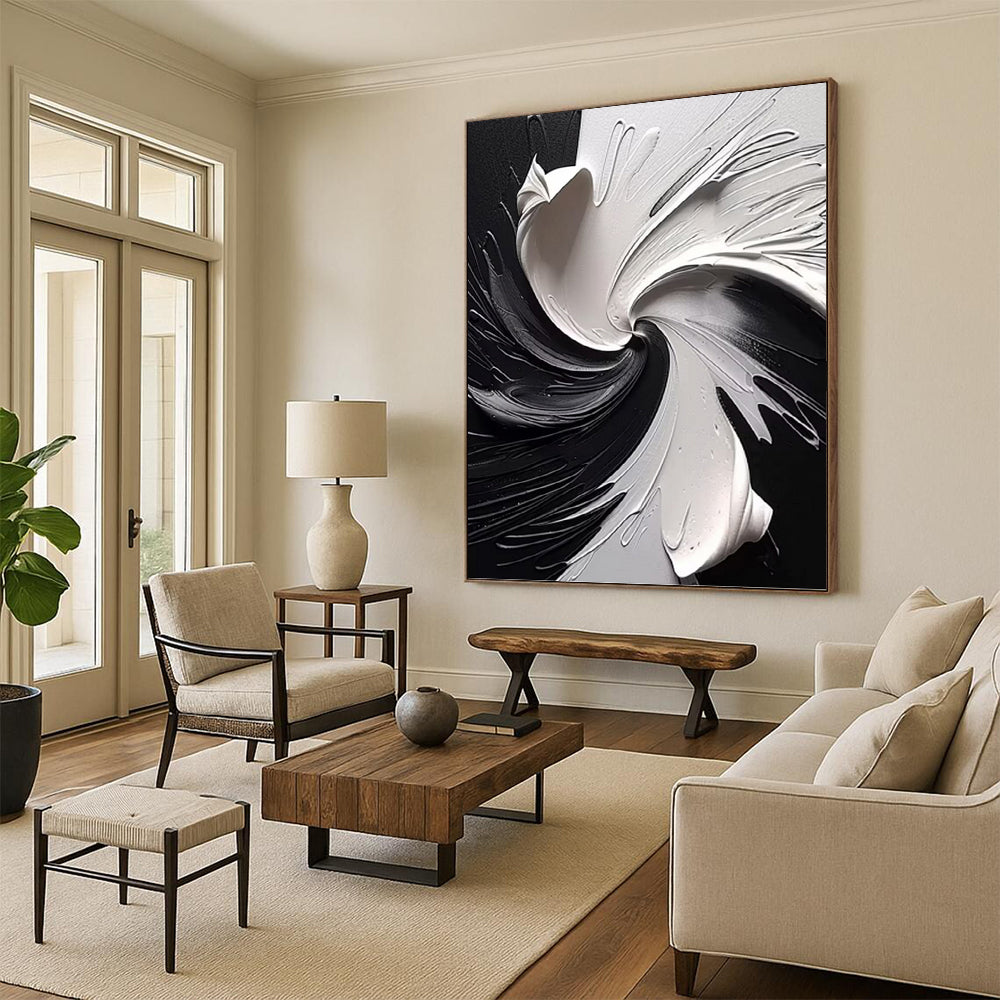Extra - Vast Hand - Painted Custom Abstract Painting (with Rich Textures), for Office and Bar DKH1474