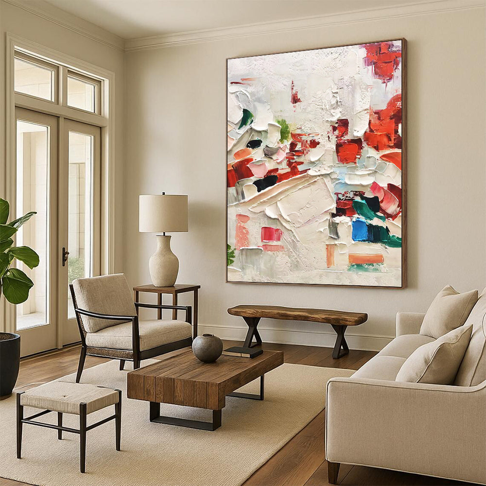 Large - Format Hand - Painted Custom Texture Canvas Abstract for Bedroom & Hallway DKH1044