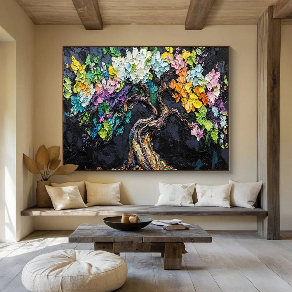 Artistic Original Massive Textured Hand - Painted Abstract Canvas for Creative Accents DKH825