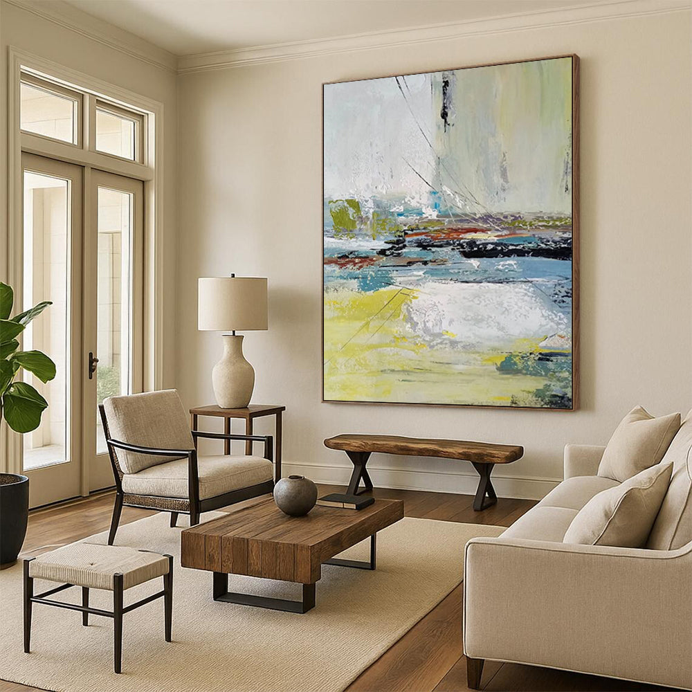 Jumbo - Sized Hand - Painted Custom Abstract Painting for Office and Bedroom DTP052