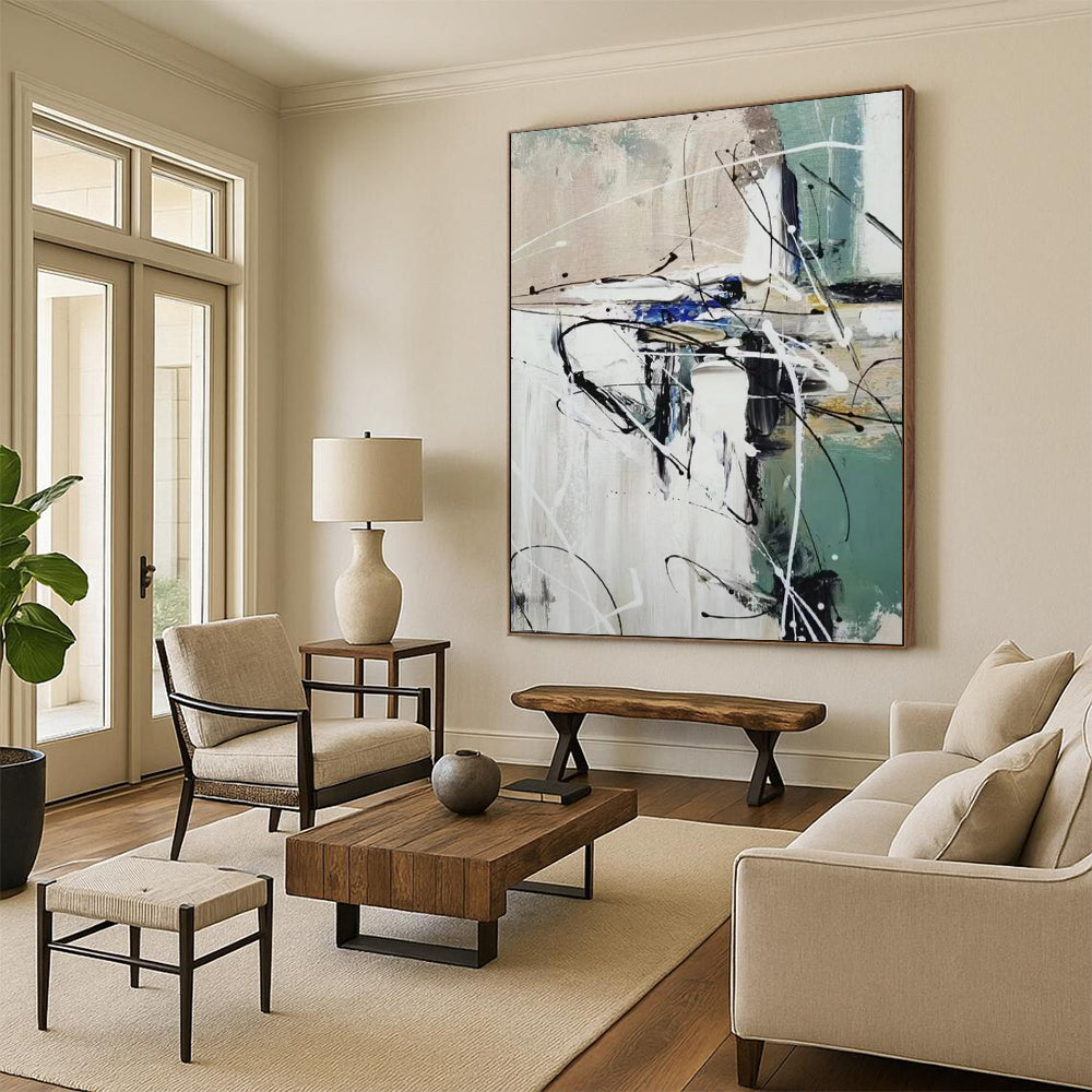 Grandiose Hand-Painted Abstract Art for Entryway & Hallway LargeART2297