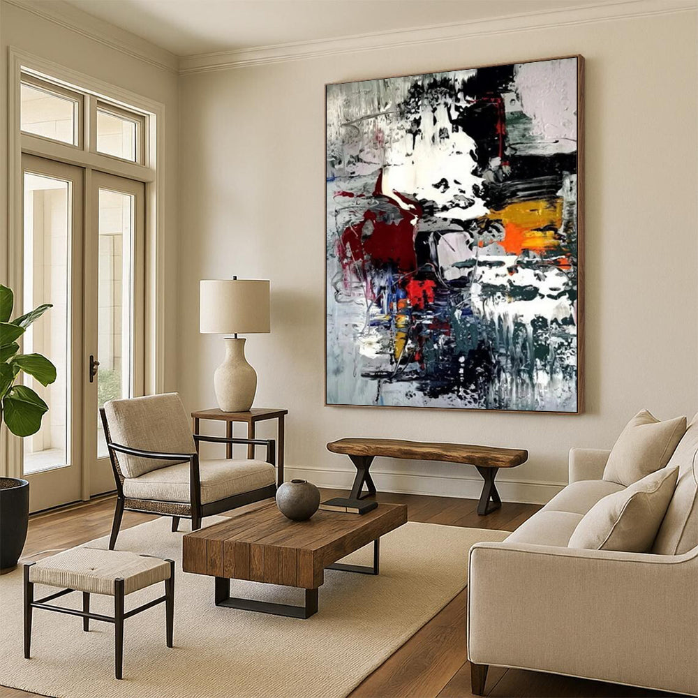 Hand-Painted Large Custom Abstract Art for Bedroom & Living Room DTP391