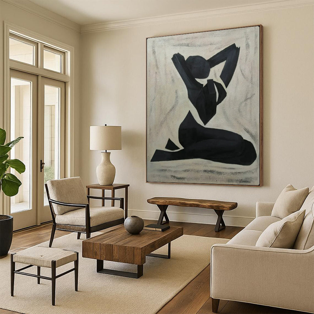 Hand-Painted Textured Abstract Mural for Bar & Hotel LargeART2164
