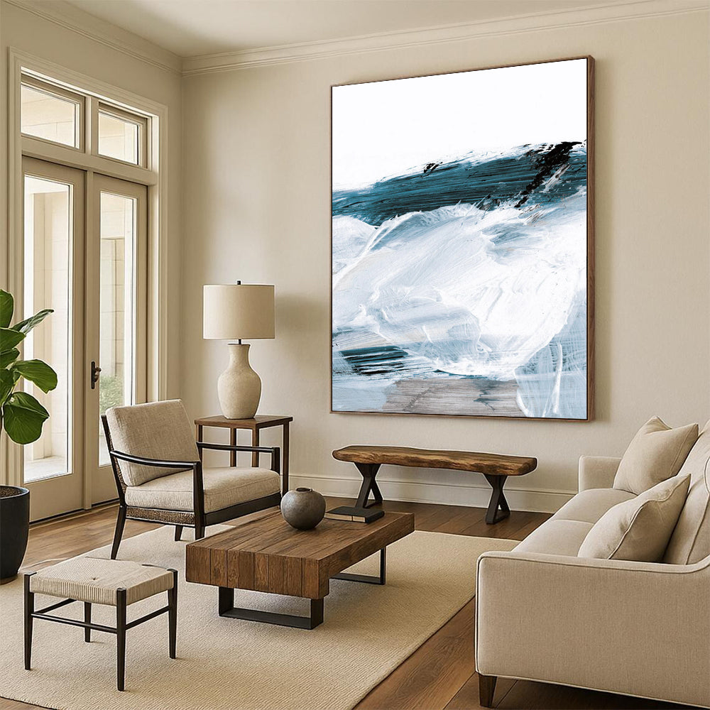 Custom Handmade Abstract Artworks: Big Sizes with Textured Details for Dining Room & Entryway DTP219