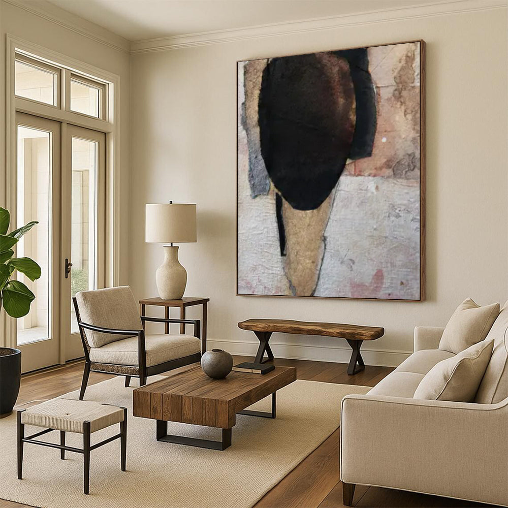 Massive-Sized Hand-Painted Abstract Artwork for Dining Room & Breakfast Nook LargeART2224