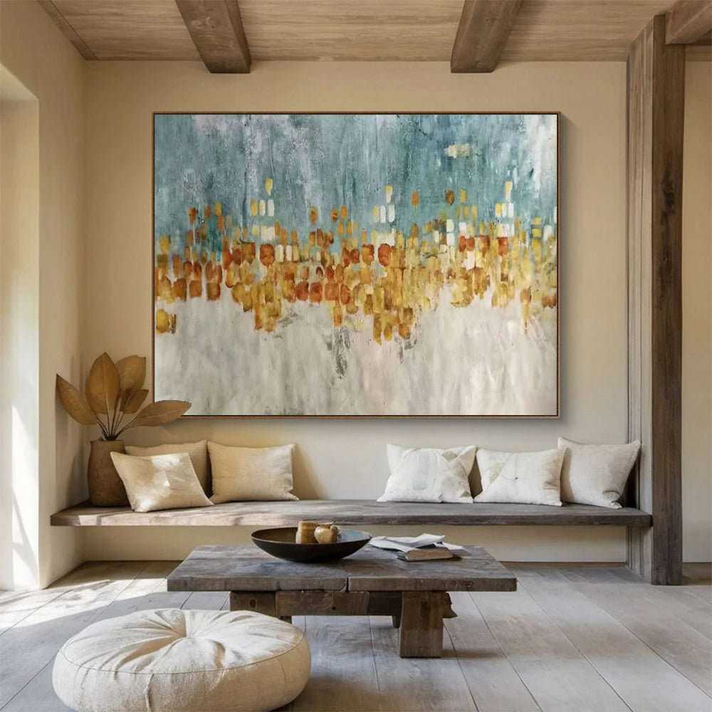 Alluring Original Immense Textured Hand - Applied Abstract Wall Mural for Captivating Focal Points DKH841