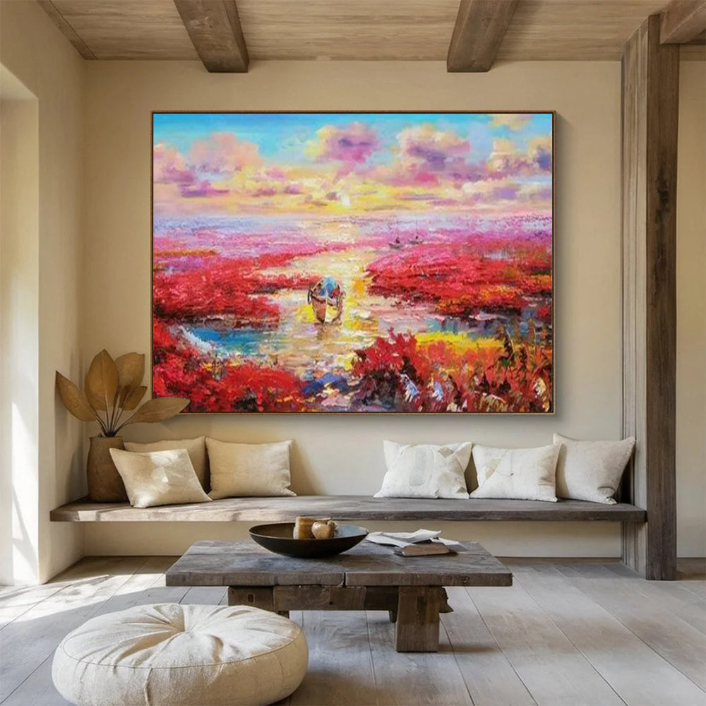 Organic Fluid Abstract Canvas Art for Living Room & Dining Room LargeART1799